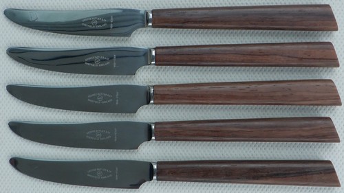 Vintage dessert knives wood - knives,
