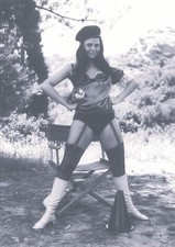 Mature model black nylons - model,