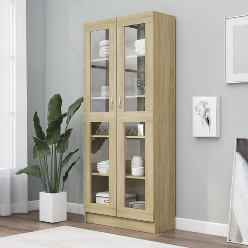 Sonoma oak vitrine cabinet - oak,