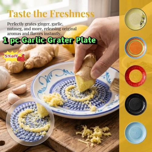 Ceramic garlic grater plate - ceramic,