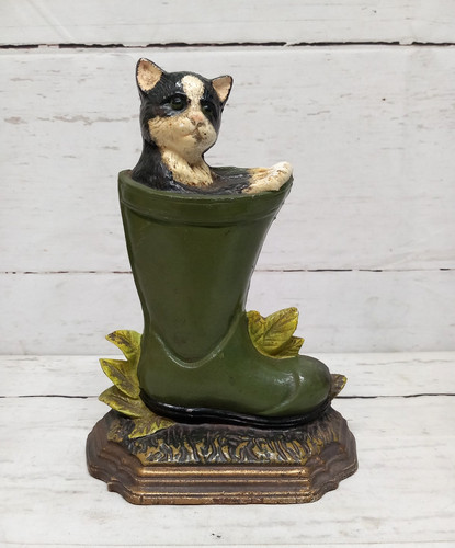 Vintage cast iron door stop - vintage,