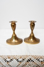 Vintage Brass Candle Holders | Pair of Solid Brass Taper Candlestick Holders