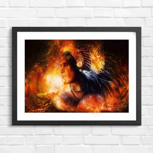 Fiery native american - native, warrior