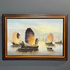 Large Framed Oil Painting of a