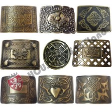 HS Men's Scottish Kilt Belt Buckle Various Design Antique Thistle Buckles Celtic