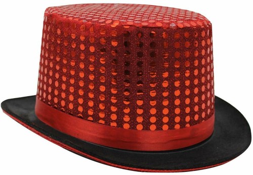Red sequin top hat - sequin,