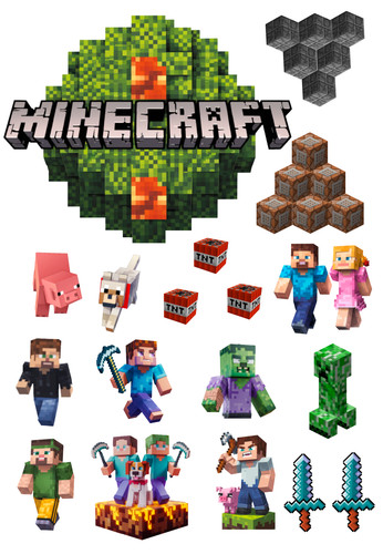 Minecraft cake cupcake ediable - minecraft, cake/cupcake