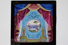 Theatre Show Opener Curtain Slide - Hand Painted Glass Lantern Slide