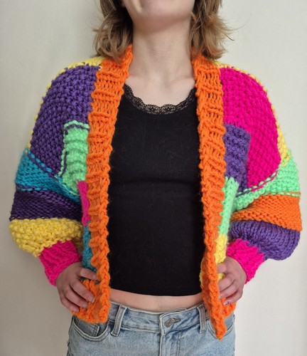 Hand knitted cardigan super - knitted,
