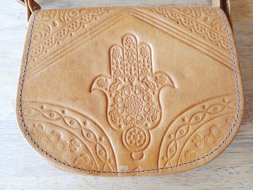 Small yellow tunisian - yellow, leather