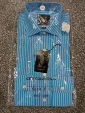 Cotton Saville Row Company City Collection SLIM FIT 15INCH  Gents Shirt New 