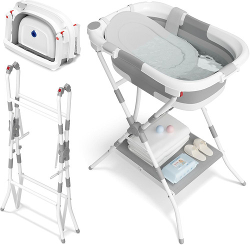 Foldable baby bath with - 1,