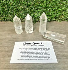 1 x CLEAR QUARTZ POINT OBELISK, CHAKRA HEALING CRYSTAL 5 cm REIKI ENERGY + card