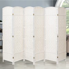 4/6 Panels Folding Divider Room Wicker Woven Privacy Screen Partition Panel UK