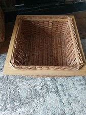 Wicker Storage Basket Sliding Frame Pull Out Drawer Kitchen 48.25cm X 45.5cm