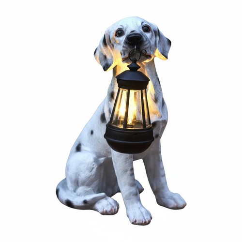 Solar dog garden statue - solar,