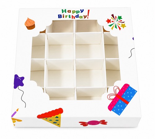 Grid boxes white birthday - boxes,