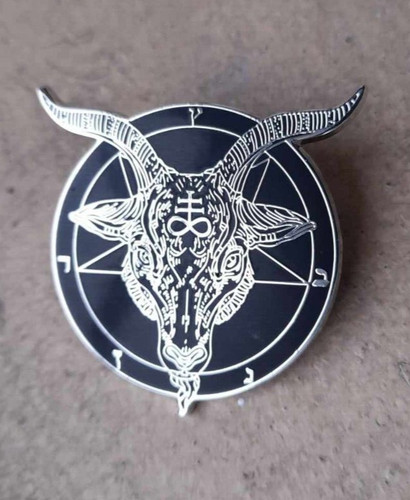 Pentagram baphomet metal pin - metal,