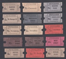 FIFTEEN Greater Glasgow PTE Underground Tickets Various Stations Scottish