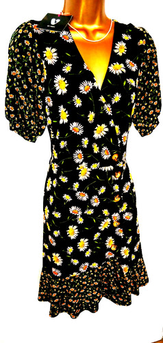Very black floral - black,