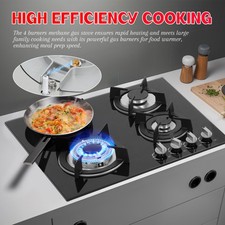 4 Burners Tempered Glass Gas