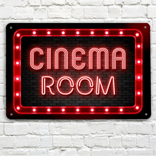 Cinema room sign printed - sign,