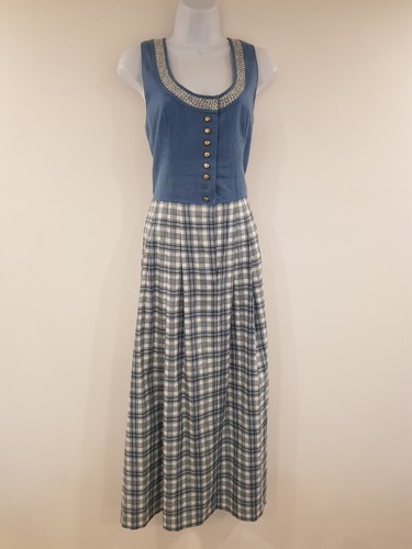 Vintage dress blue pinafore - blue,