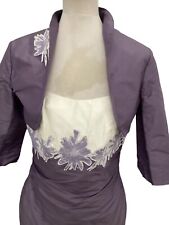 LINEA RAFFAELLI Mauve Taffeta Silk Dress Bolero Fit 14