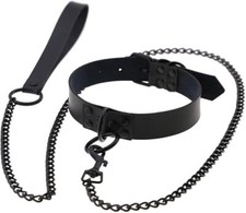 Sexy Black Collar Faux Leather