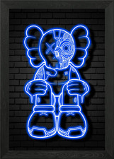neon kaws Framed Wall Art