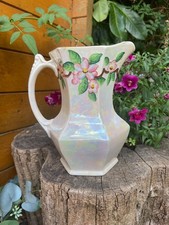 Ringtons Maling Ware Pottery Lustre Apple Blossom Water/flower Jug 8 InchesC1930
