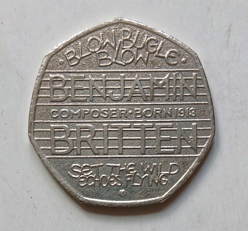 Benjamin britten 50p coin - britten,