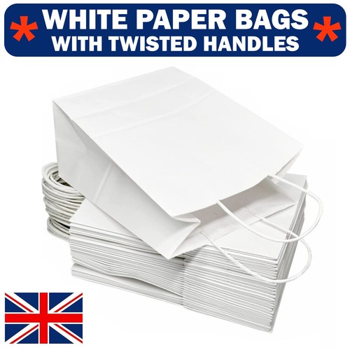 White paper bags with - bags, handles