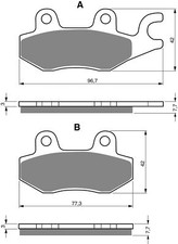 Brake Disc Pads Front L/H Goldfren for 2005 Yamaha YFZ 450 T (Quad) (5TG9/5TGD)