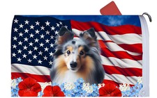 Sheltie Patriotic Mail Box