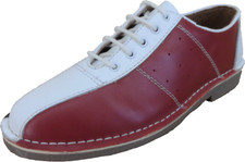 Ikon Original Mens Leather Red White Blue Marriott Mod 60S Style Bowling Shoes