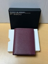 Porsche Design Purse Wallet Billfold Credit Card Holder Burgundy Wine Leather V9