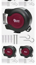 RAM 30 METRE RETRACTABLE REEL CLOTHES LINES WASHING LINE WITH TWIN CABLE *UNUSED