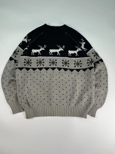 Black and grey chunky - black, knit