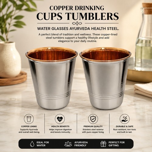 Copper drinking cups tumblers - copper,