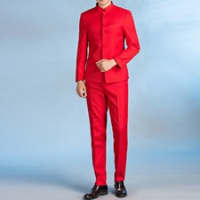 Men Suit Mandarin Grandad