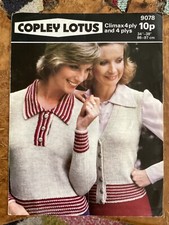 Womens Knitting Patterns 4 ply Jumper & Waistcoat 34-38” Copley Lotus 9078