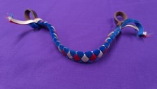 Pony Sized Velvet Red White And Blue Diamonds Patterned Showing Browband