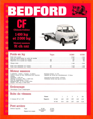 Bedford trucks chassis - /, cf