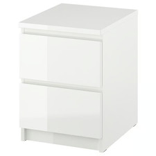 Ikea MALM Chest of 2 Drawers Bedside Table Organizer Storage Unit 40x55 cm New