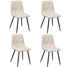 4 x Beige Velvet Dining Chairs