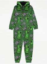 Minecraft Hooded Fleece Boys Onesie.  Various Ages.  NEW