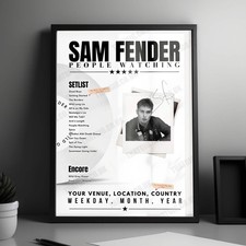 Sam Fender Setlist Poster -