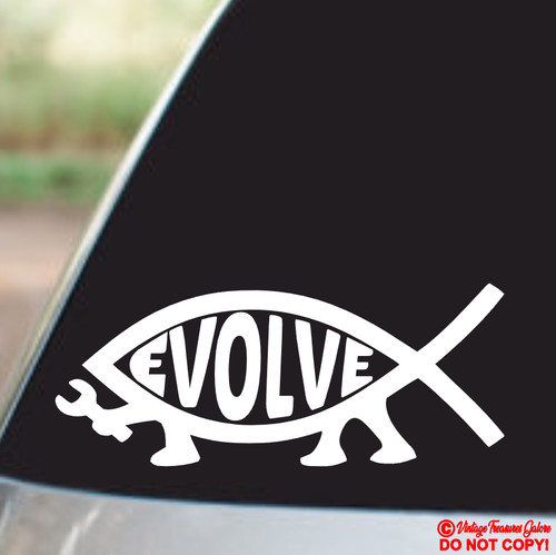 Evolve fish vinyl decal - evolve,