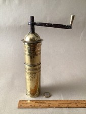 ANTIQUE TURKISH BRASS COFFEE GRINDER ( COMPLETE),C1920. A/found see description 